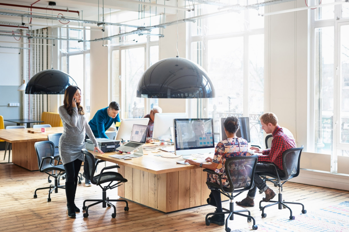 Co-workers-working-in-start-up-office